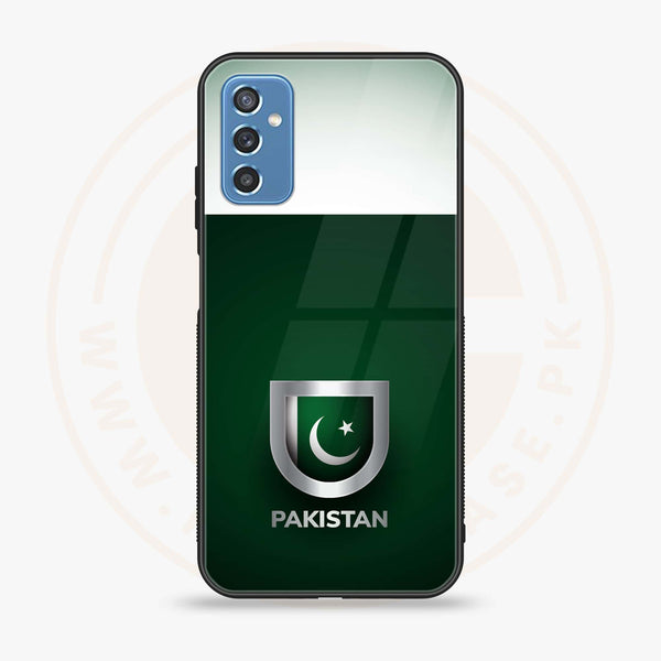 Samsung Galaxy M52 5G - Pakistani Flag Design 4 - Premium Printed Glass soft Bumper shock Proof Case CS-16363