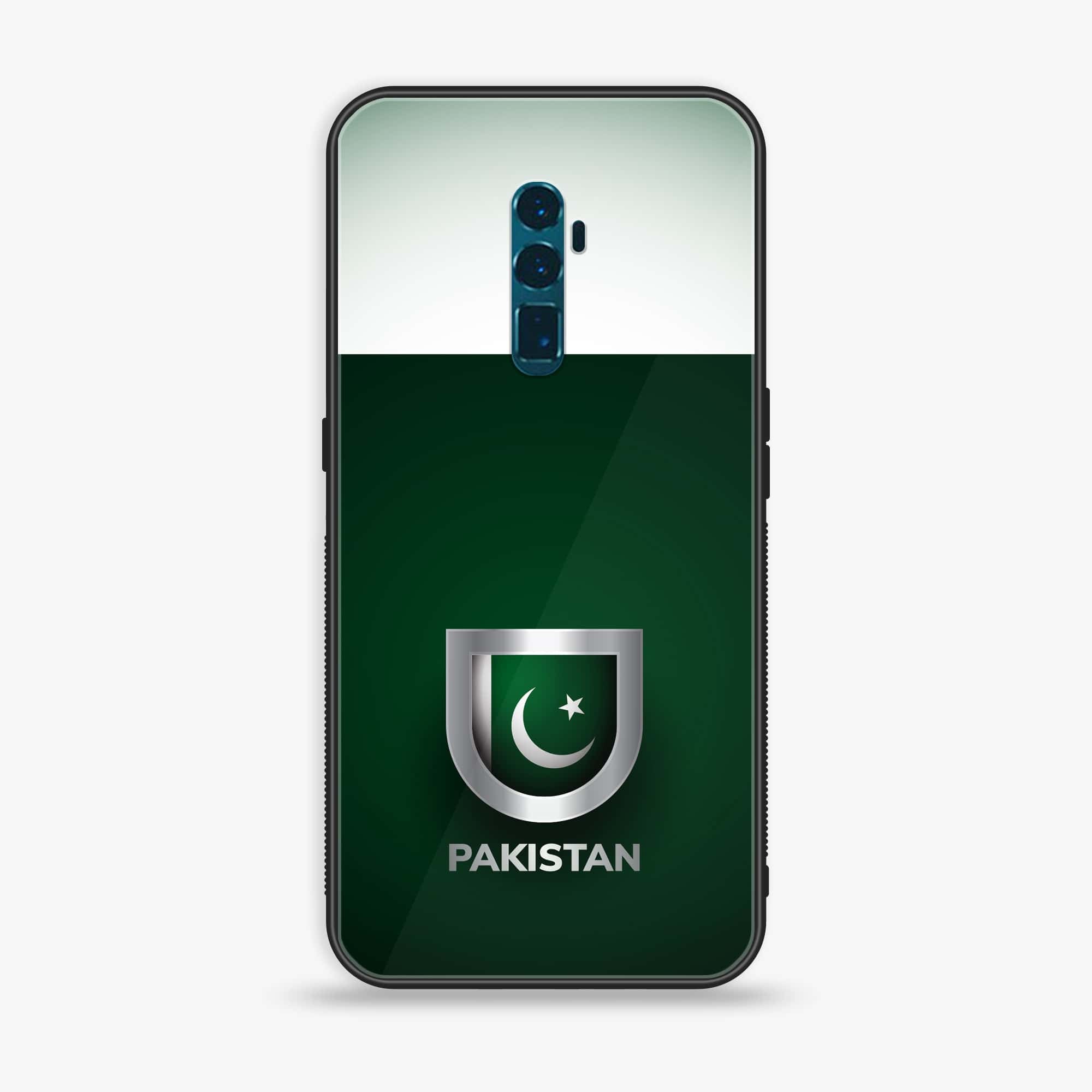 OPPO Reno 10x Zoom Pakistani Flag Series Premium Printed Glass soft Bumper shock Proof Case