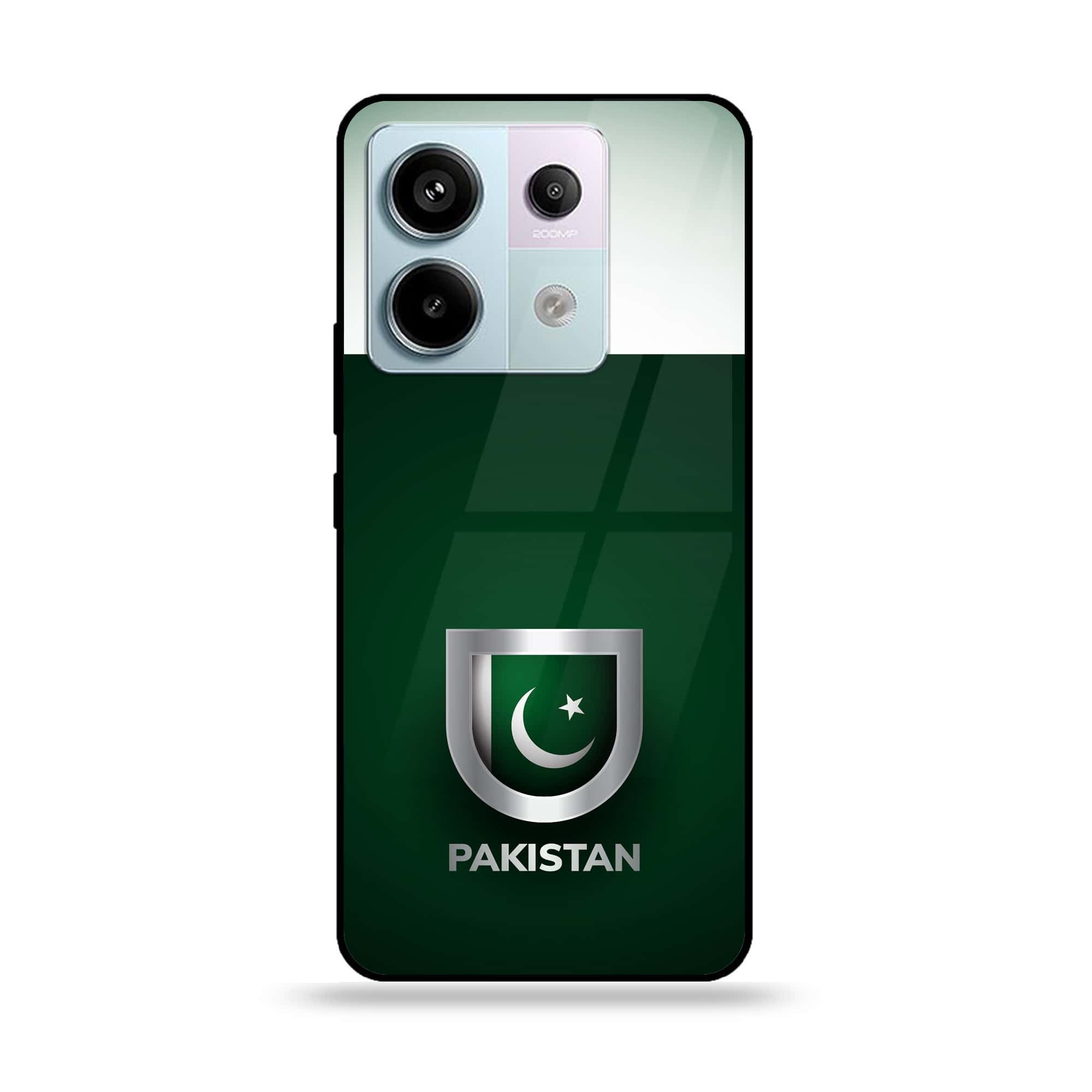 Redmi Note 13 - Pakistani Flag Series - Premium Metal Printed soft Bumper shock Proof Case