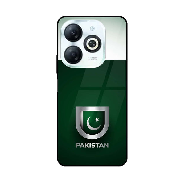 Infinix Smart 8/Infinix Hot 40i - Pakistani Flag Design 4- Premium Printed Glass soft Bumper shock Proof Case CS-13259