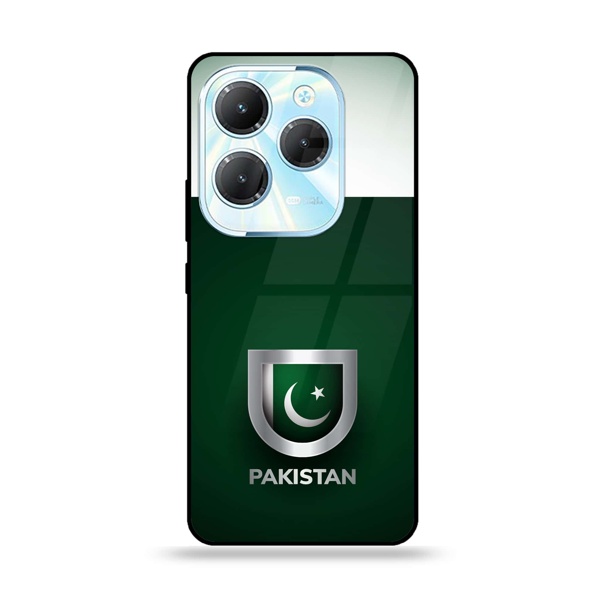 Infinix Hot 40 - Pakistani Flag Series - Premium Printed Glass soft Bumper shock Proof Case