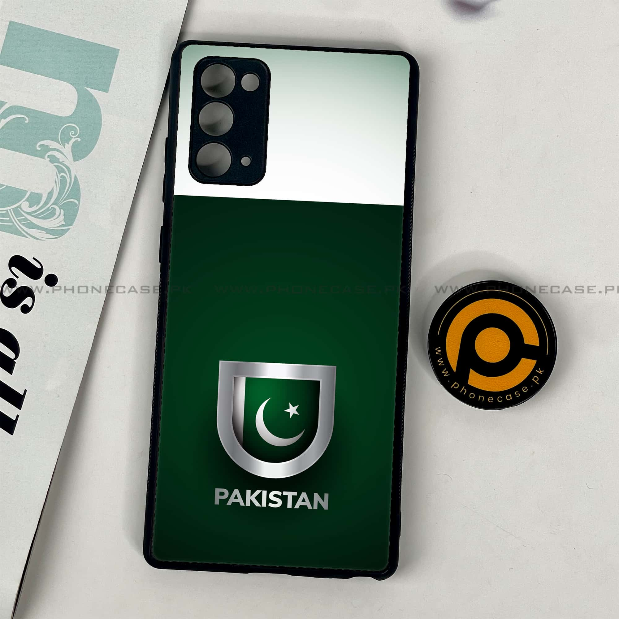 Samsung Galaxy Note 20 - Pakistani Flag Series - Premium Printed Glass soft Bumper shock Proof Case