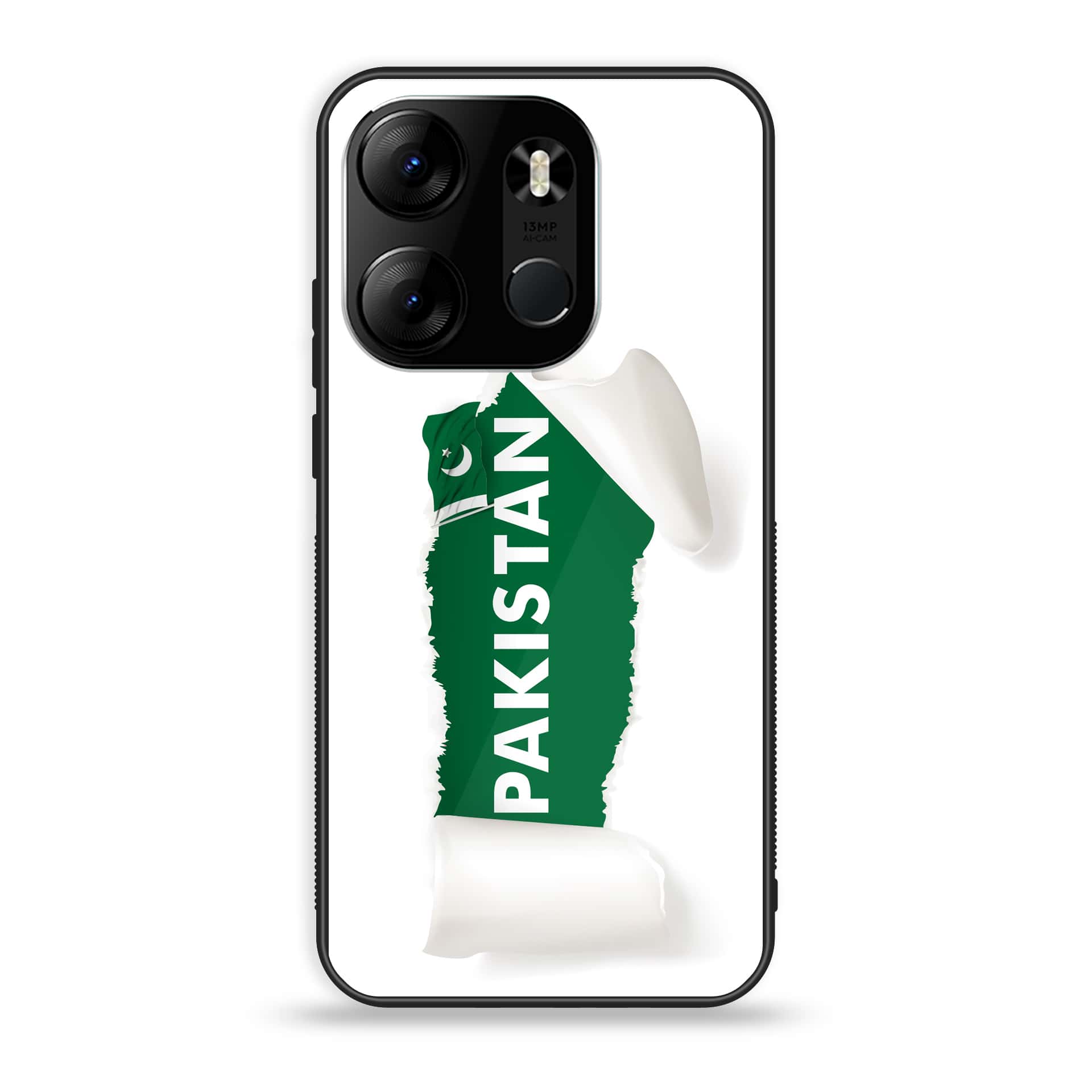 Tecno Spark Go 2023 - Pakistani Flag Series - Premium Printed Glass soft Bumper shock Proof Case