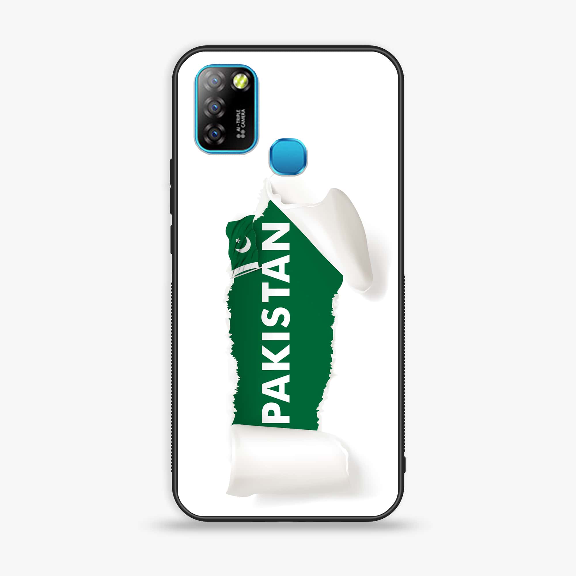 Infinix Smart 5 - Pakistani Flag Series - Premium Printed Glass soft Bumper shock Proof Case