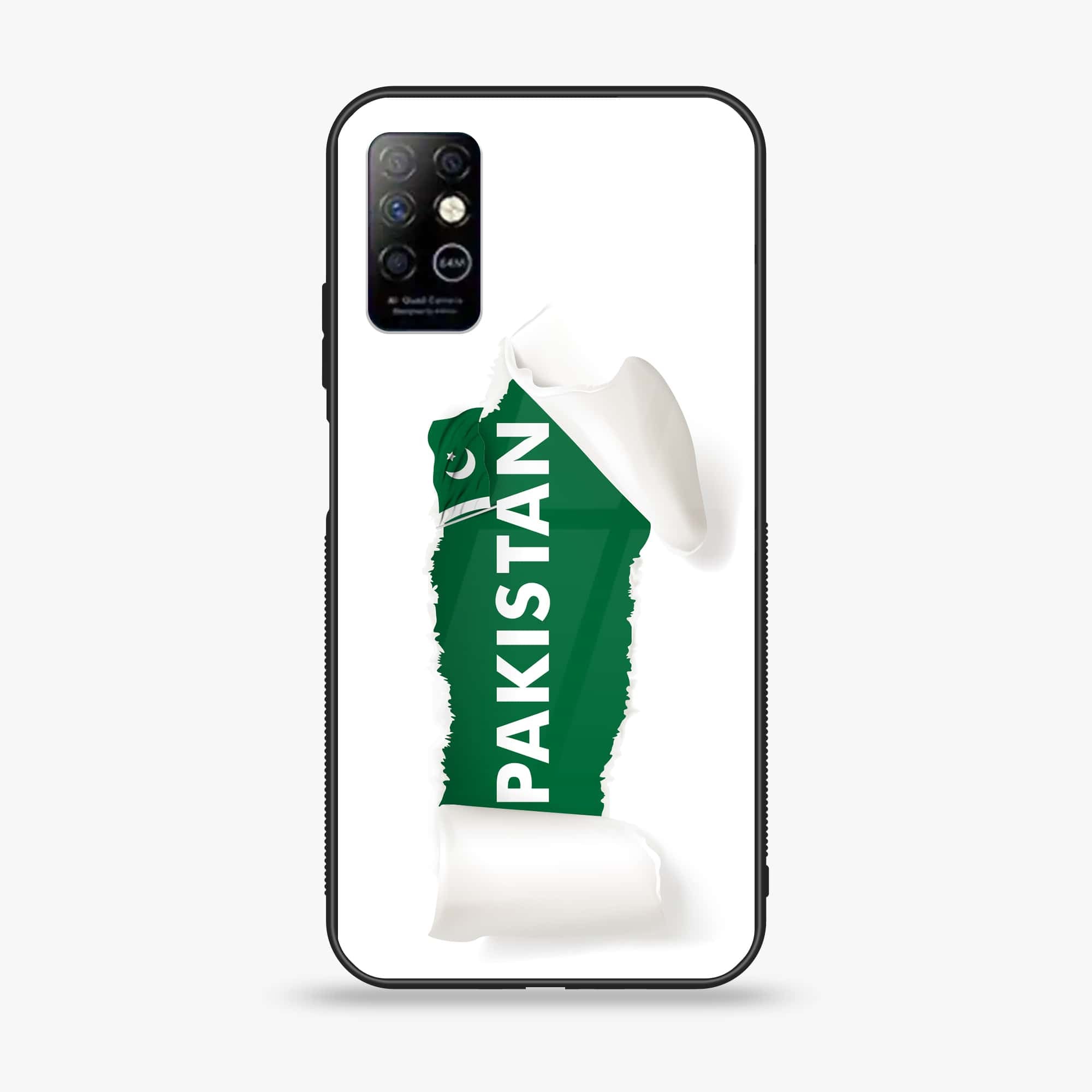 Infinix Note 8 - Pakistani Flag Series - Premium Printed Glass soft Bumper shock Proof Case