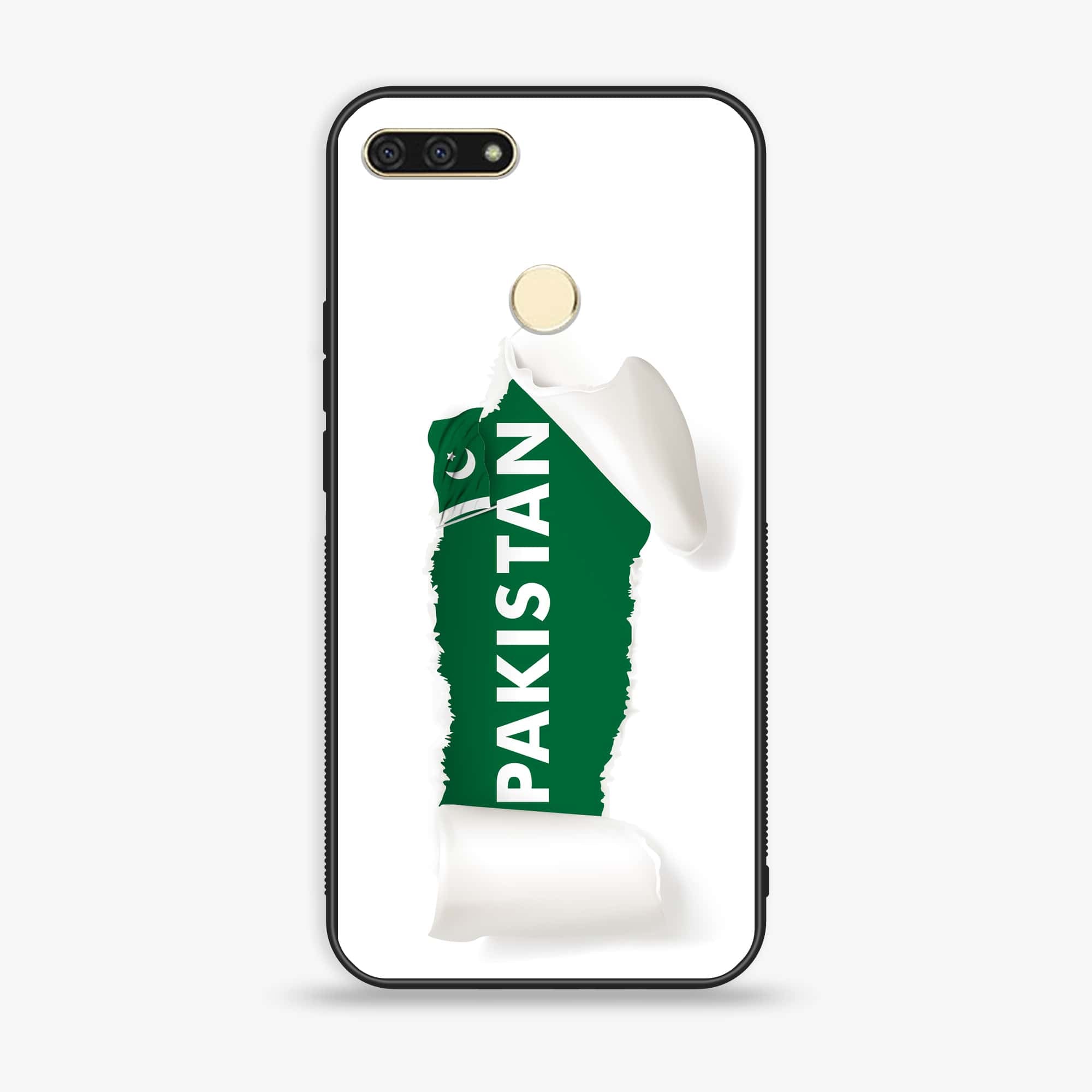 Huawei Y6 2018/Honor Play 7A - Pakistani Flag Series - Premium Printed Glass soft Bumper shock Proof Case