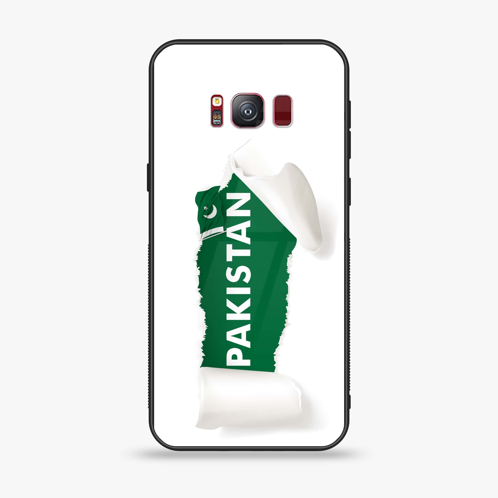 Samsung S8 - Pakistani Flag Series - Premium Printed Glass soft Bumper shock Proof Case