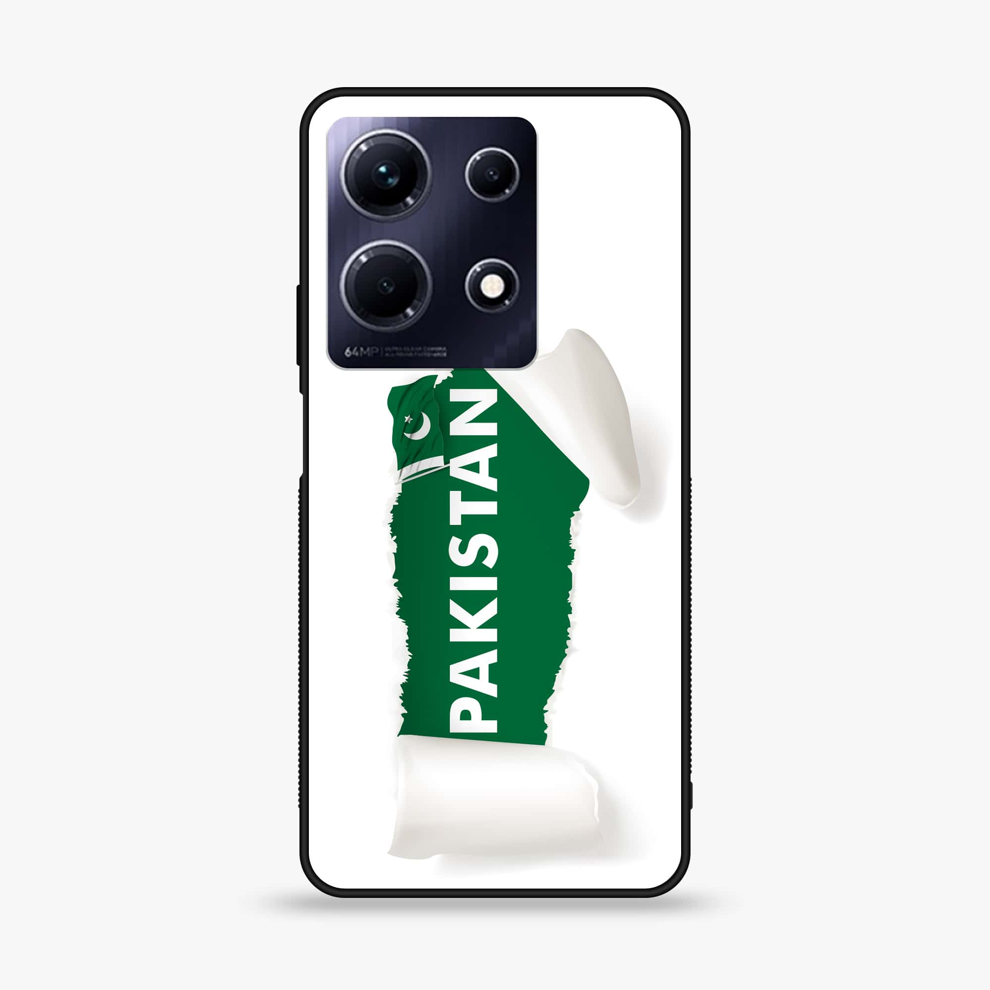 Infinix Note 30 - Pakistani Flag Series - Premium Printed Glass soft Bumper shock Proof Case