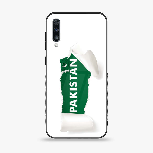 Galaxy A70/A70s  - Pakistani Flag  Design 3  - Premium Printed Glass soft Bumper shock Proof Case  CS-32365