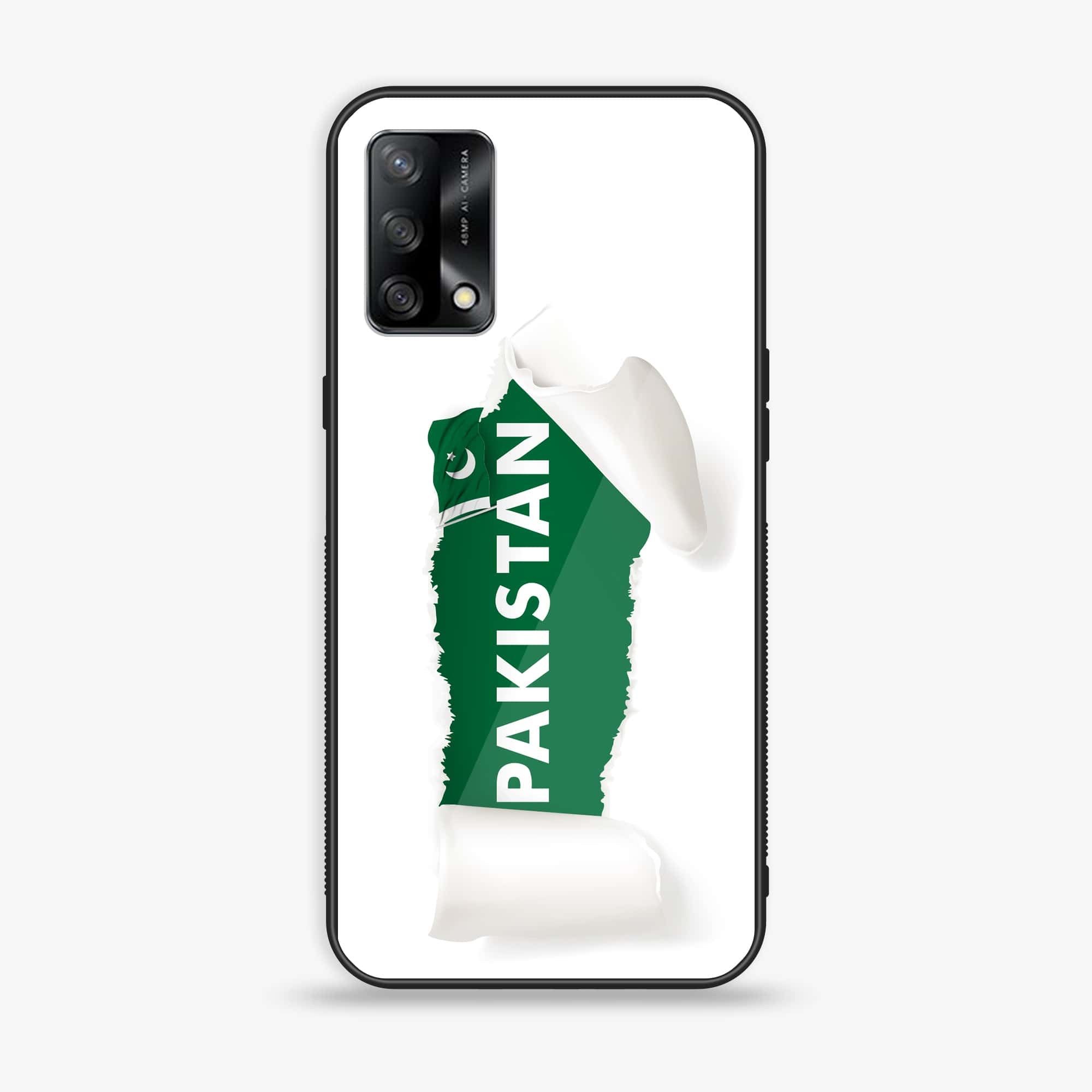 Oppo F19s - Pakistani Flag Series - Premium Metal Printed soft Bumper shock Proof Case