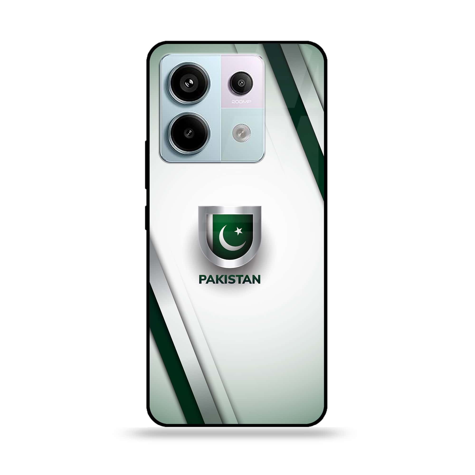 Redmi Note 13 - Pakistani Flag Series - Premium Metal Printed soft Bumper shock Proof Case