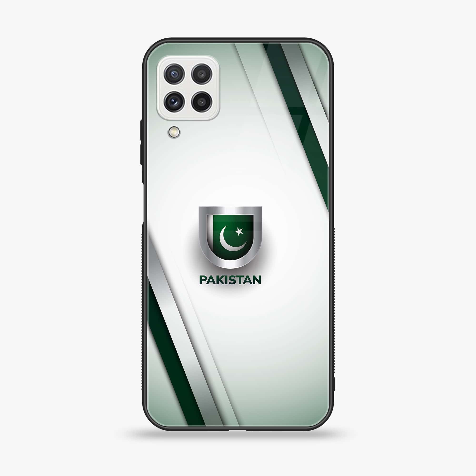 Samsung Galaxy A22 - Pakistani Flag Series - Premium Printed Glass soft Bumper shock Proof Case