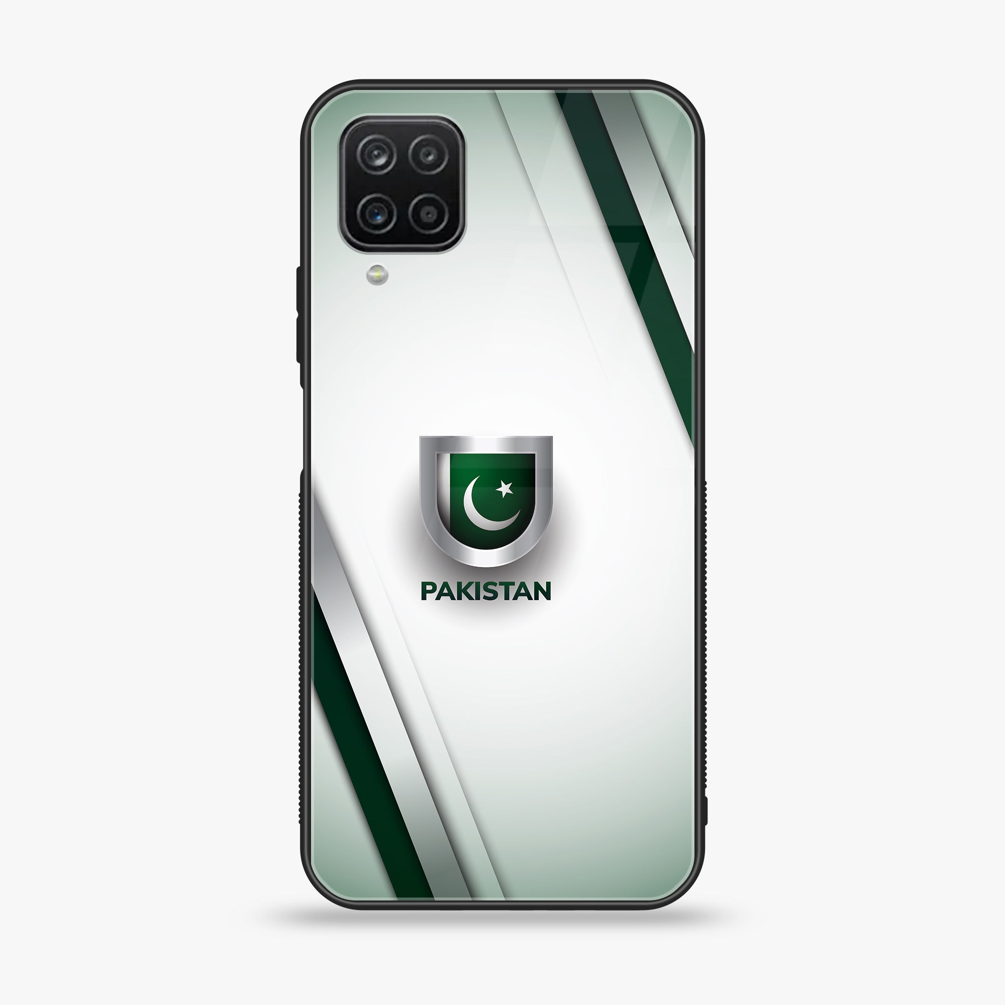 Samsung Galaxy A12 / A12 Nacho - Pakistani Flag Series - Premium Printed Glass soft Bumper shock Proof Case