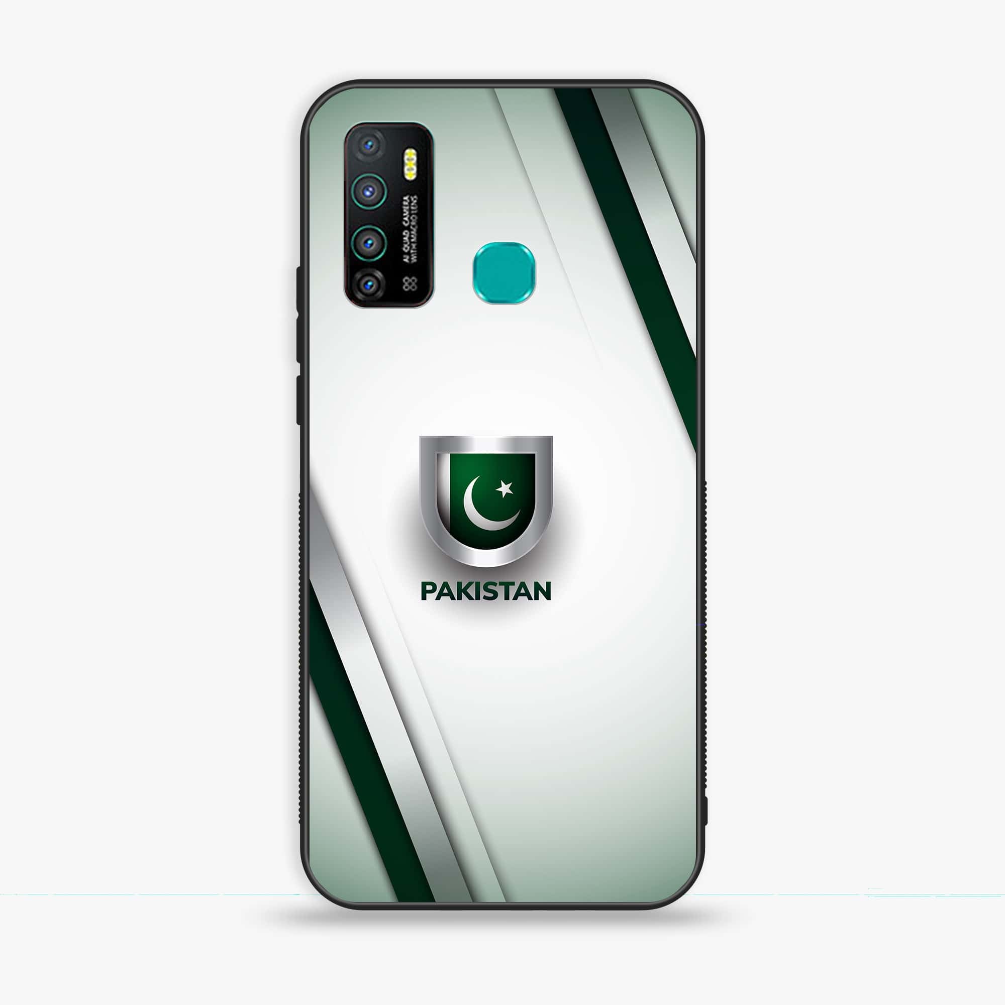 Infinix Hot 9 - Pakistani Flag Series - Premium Printed Glass soft Bumper shock Proof Case