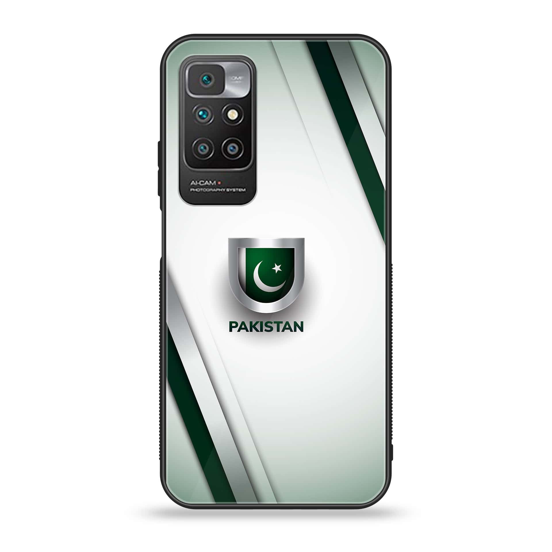 Redmi 10 Prime - Pakistani Flag Series - Premium Printed Glass soft Bumper shock Proof Case
