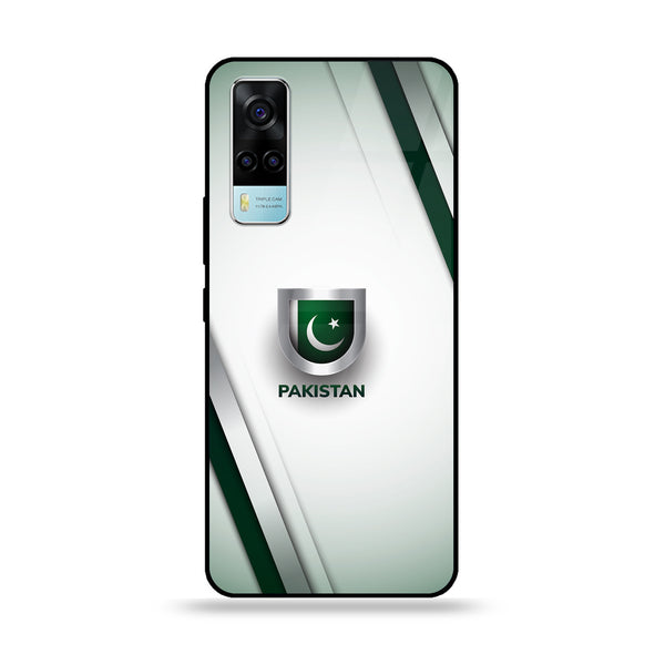 Vivo Y53s 4G Pakistani Flag Design 2 Premium Printed Glass soft Bumper shock Proof Case CS-12688 CS-12694