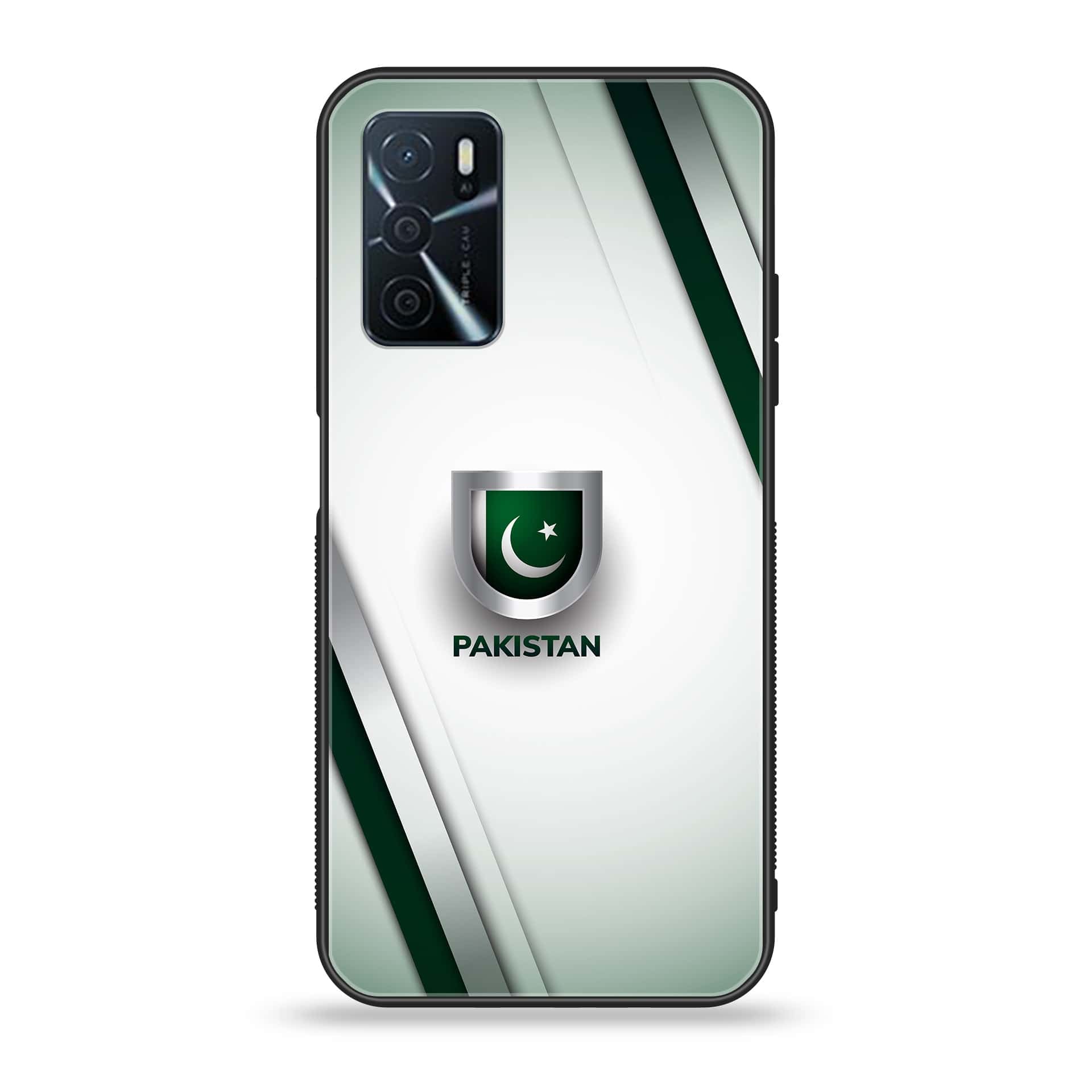 OPPO A16 - Pakistani Flag Series - Premium Printed Glass soft Bumper shock Proof Case