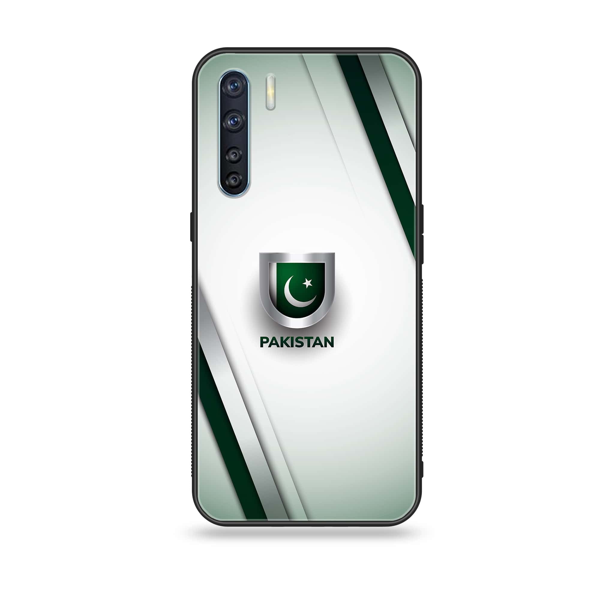 Oppo F15 - Pakistani Flag Series - Premium Printed Glass soft Bumper shock Proof Case