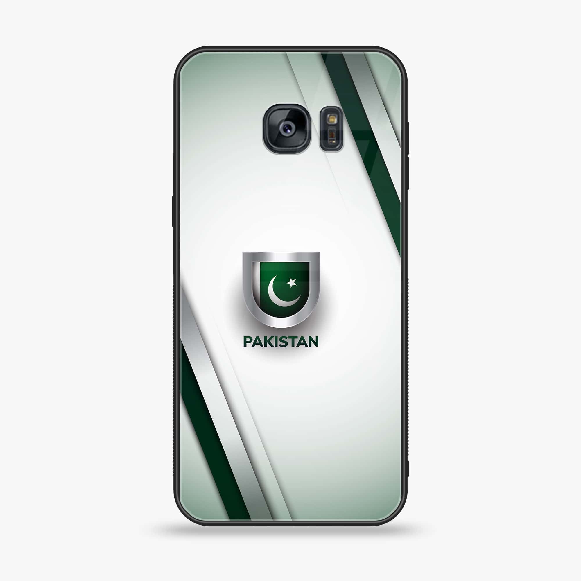 Samsung Galaxy S7 - Pakistani Flag Series - Premium Printed Glass soft Bumper shock Proof Case