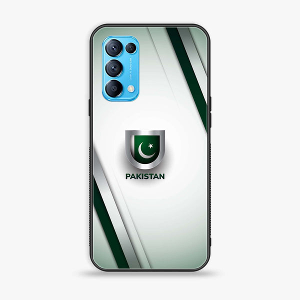 Oppo Reno 5 Pakistani Flag Design 2 Premium Printed Glass soft Bumper shock Proof Case CS-36837