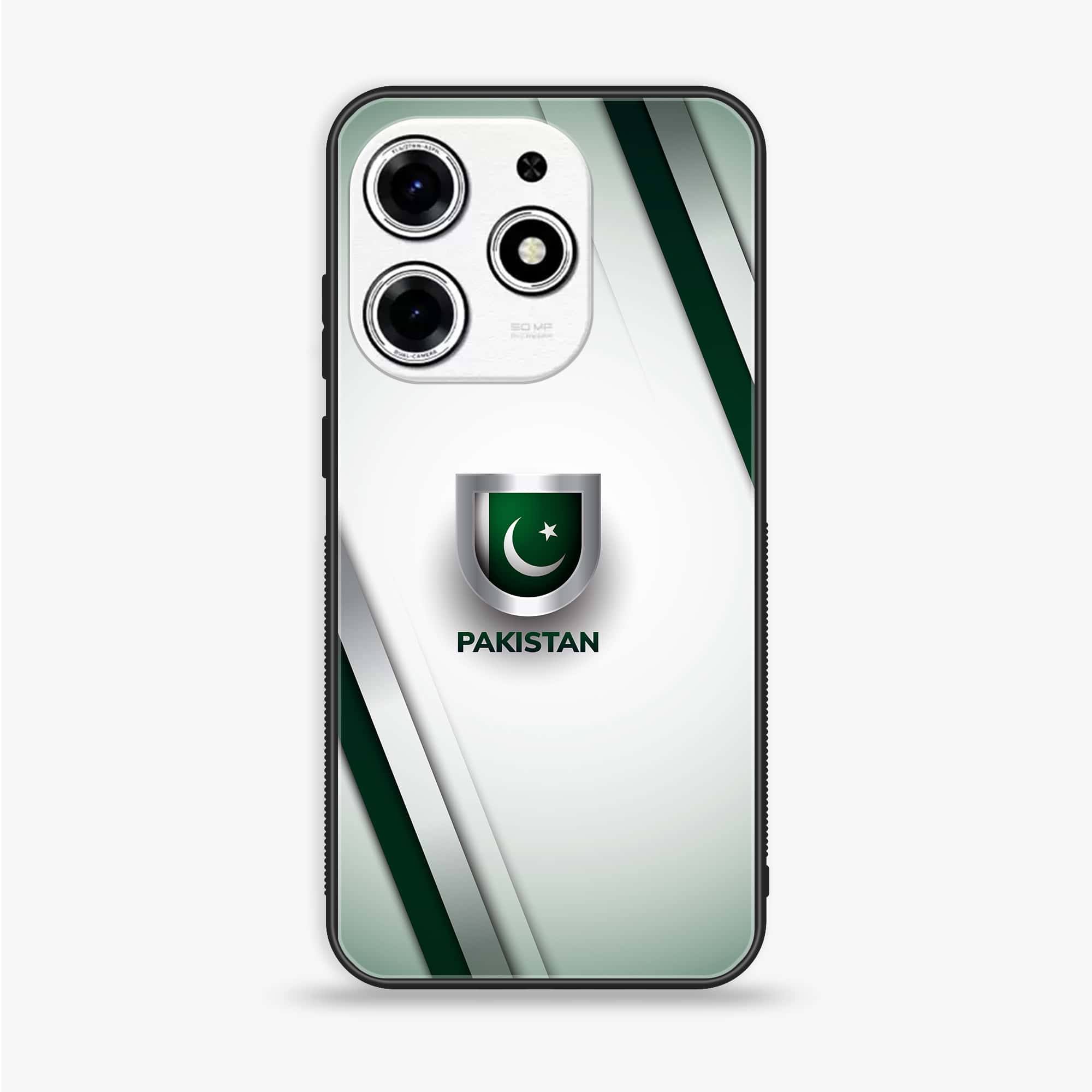 Tecno Spark 10 Pro - Pakistani Flag Series - Premium Printed Glass soft Bumper shock Proof Case