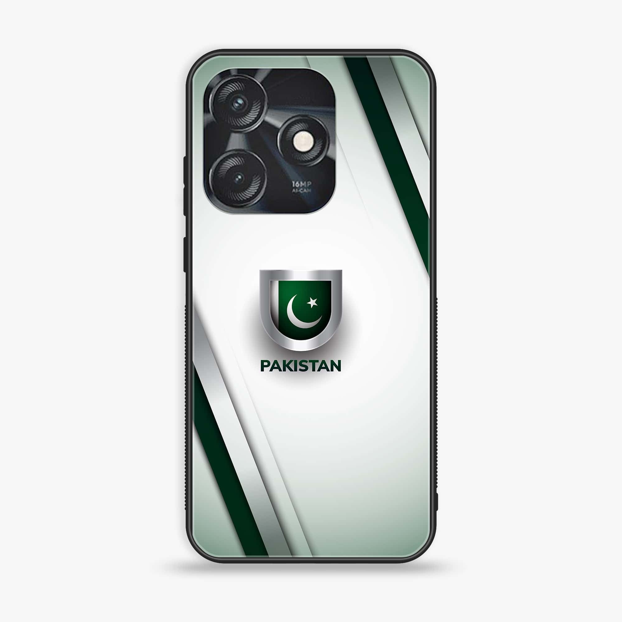 Tecno Spark 10 - Pakistani Flag Series - Premium Printed Glass soft Bumper shock Proof Case