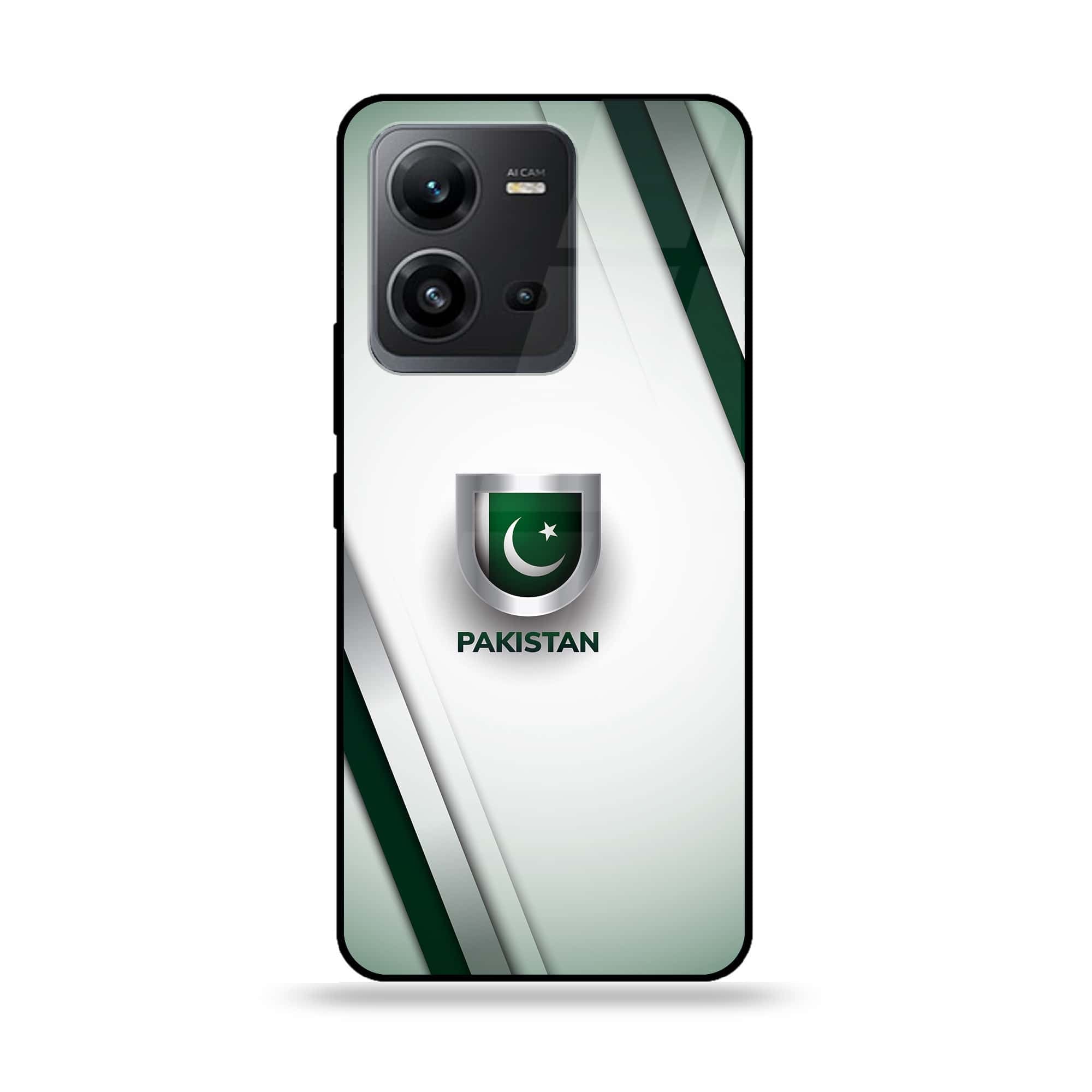 Vivo V25 5G  - Pakistani Flag Series - Premium Printed Glass soft Bumper shock Proof Case