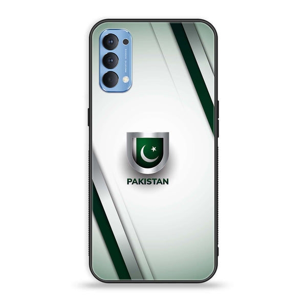 Oppo Reno 5 Pro 5G Pakistani Flag Design 2  Premium Printed Glass soft Bumper shock Proof Case CS-34599