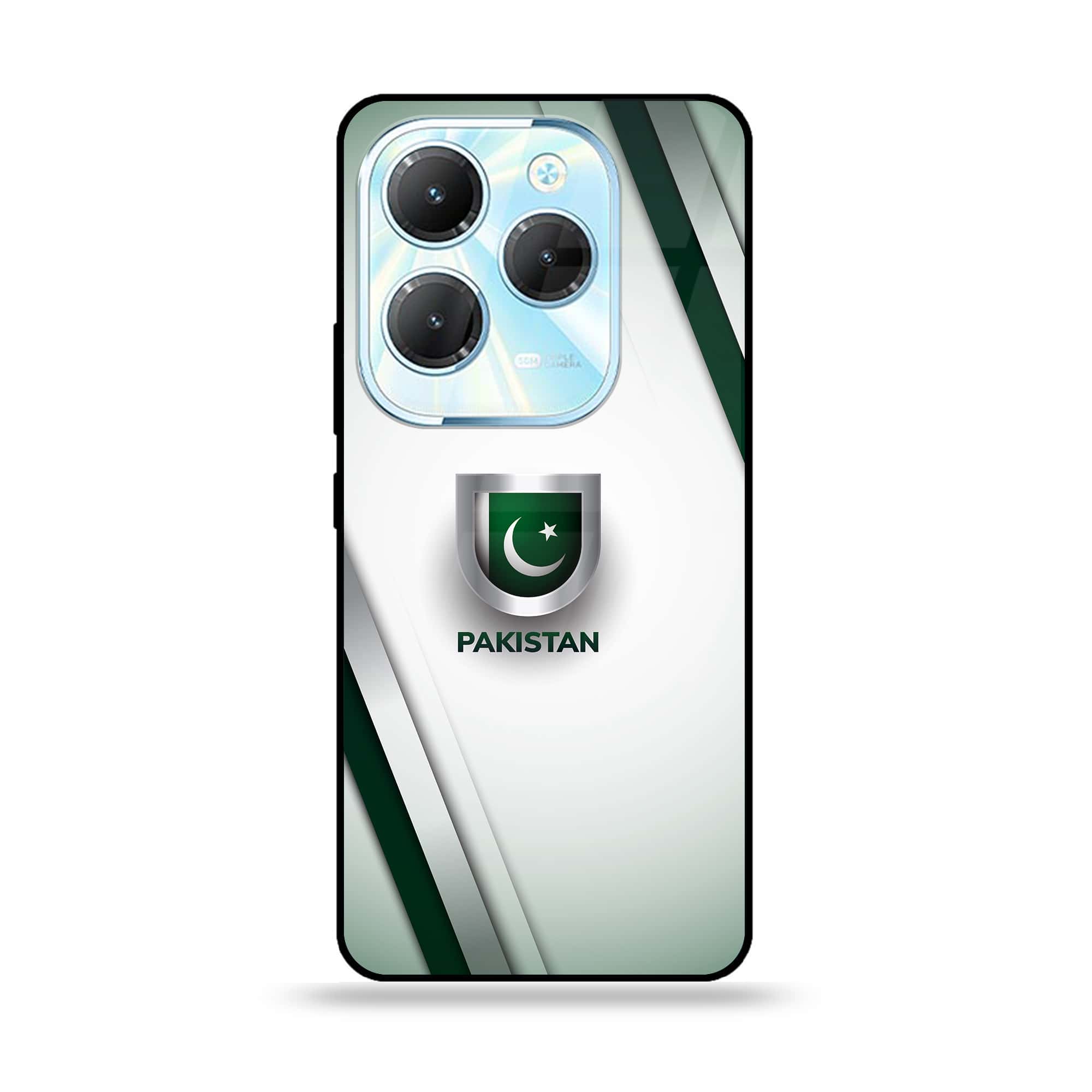 Infinix Hot 40 - Pakistani Flag Series - Premium Printed Glass soft Bumper shock Proof Case