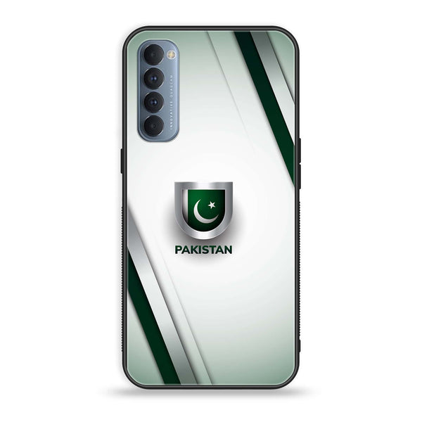 Oppo Reno 4 Pro 4G - Pakistani Flag Design 2  - Premium Printed Glass soft Bumper shock Proof Case  CS-25463