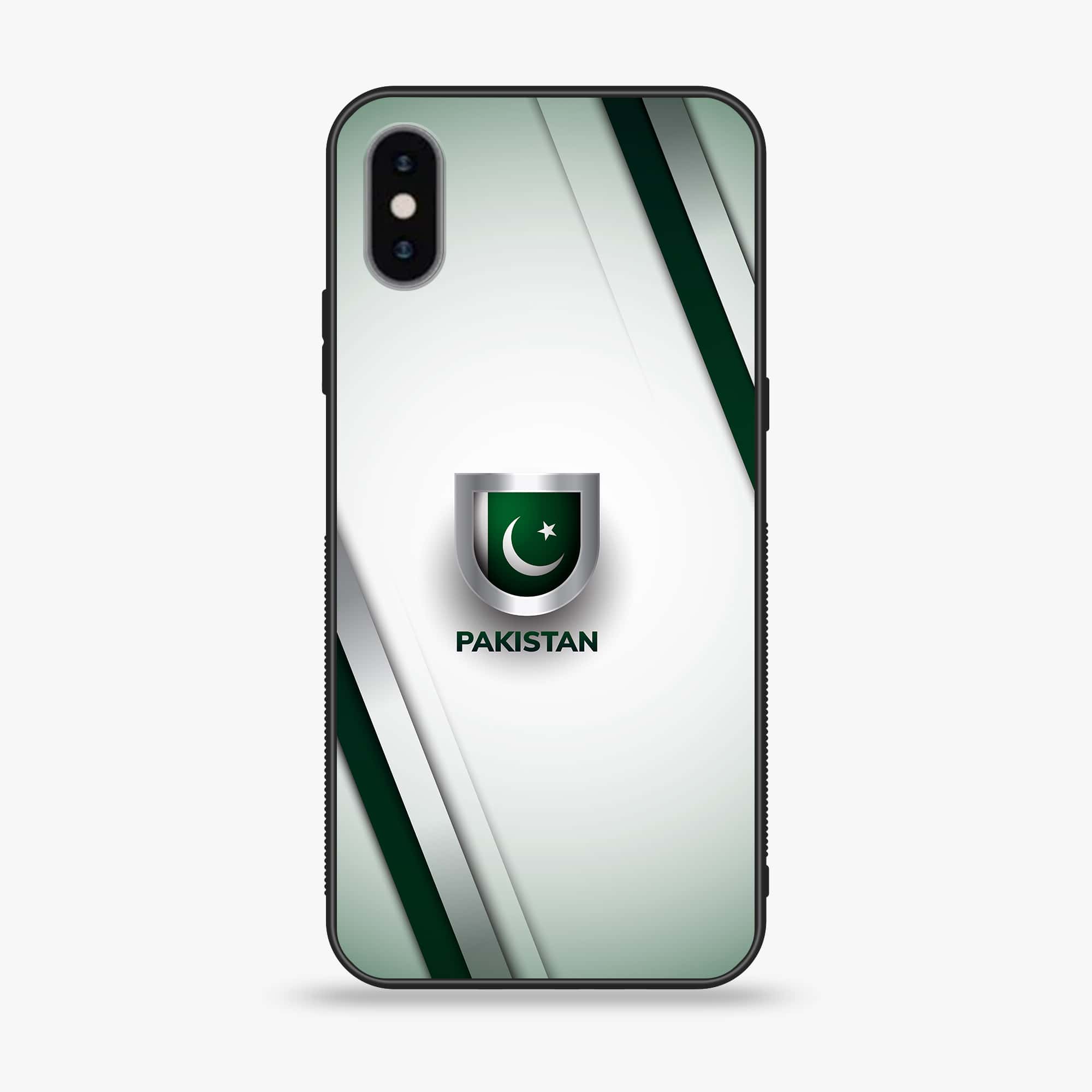 iPhone Xs Max - Pakistani Flag Series - Premium Printed Glass soft Bumper shock Proof Case