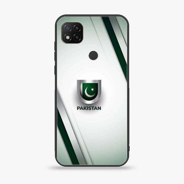 Xiaomi Redmi 9C / 10A  - Pakistani Flag  Design 2  - Premium Printed Glass soft Bumper shock Proof Case  CS-26324