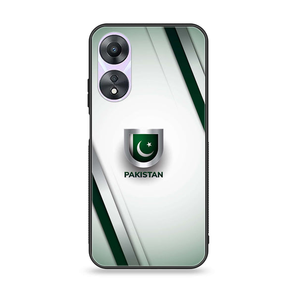 Oppo A58 - Pakistani Flag Design 2- Premium Printed Glass soft Bumper shock Proof Case CS-11591