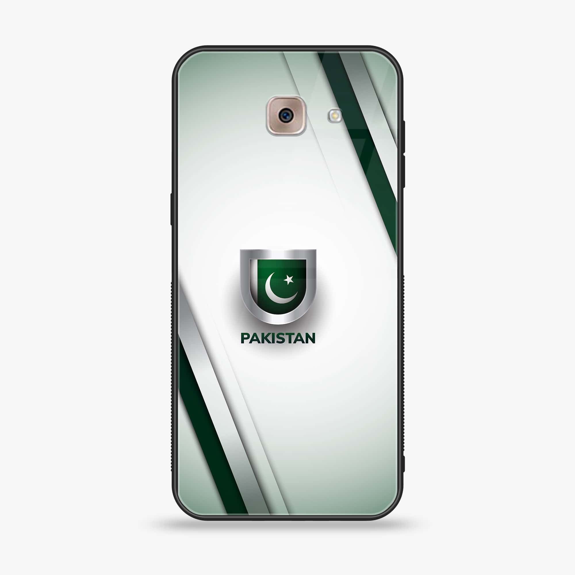 Samsung Galaxy J7 Max - Pakistani Flag Series - Premium Printed Glass soft Bumper shock Proof Case