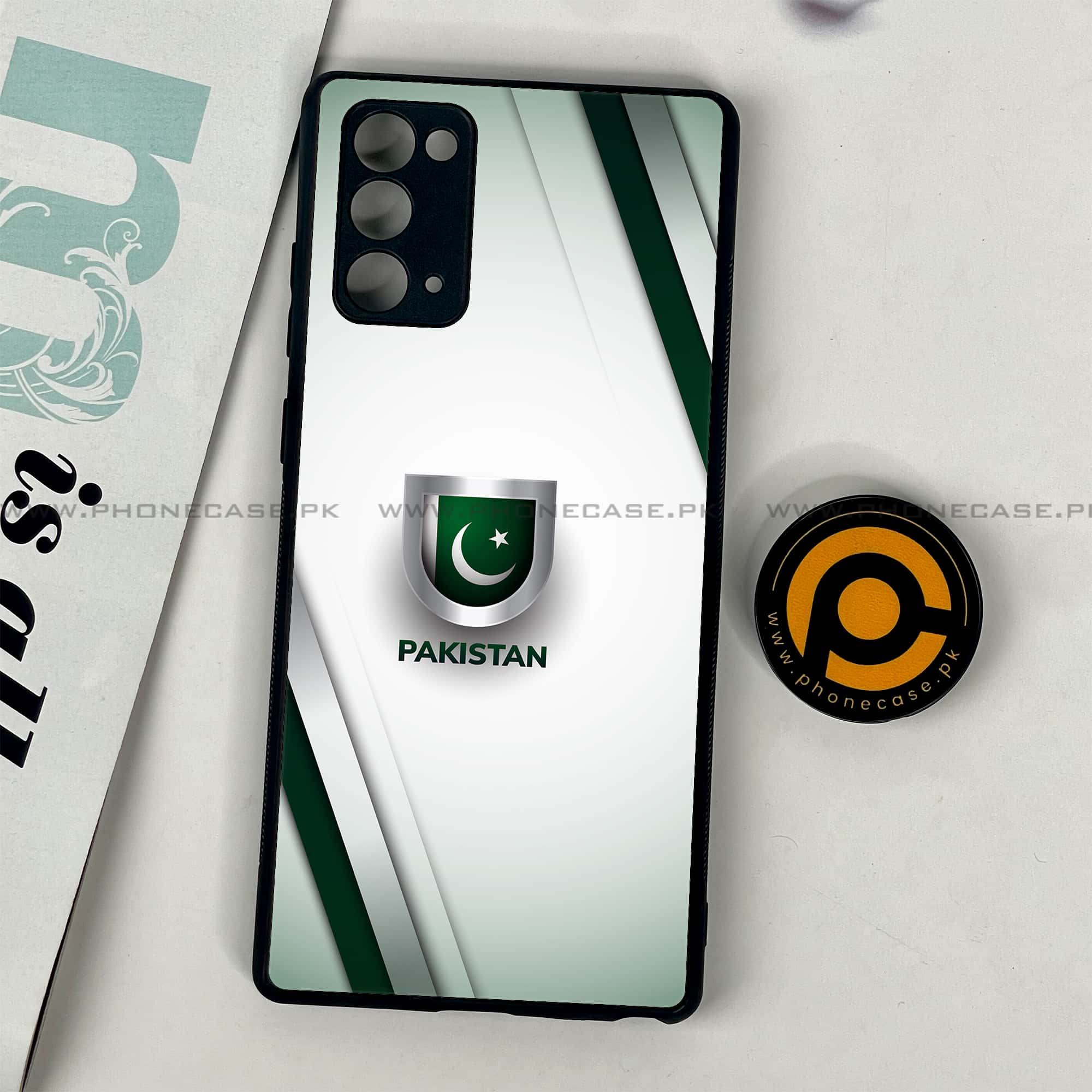 Samsung Galaxy Note 20 - Pakistani Flag Series - Premium Printed Glass soft Bumper shock Proof Case