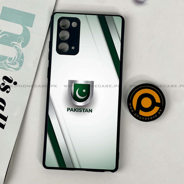 Samsung Galaxy Note 20 - Pakistani Flag Design 2 - Premium Printed Glass soft Bumper shock Proof Case CS-17172