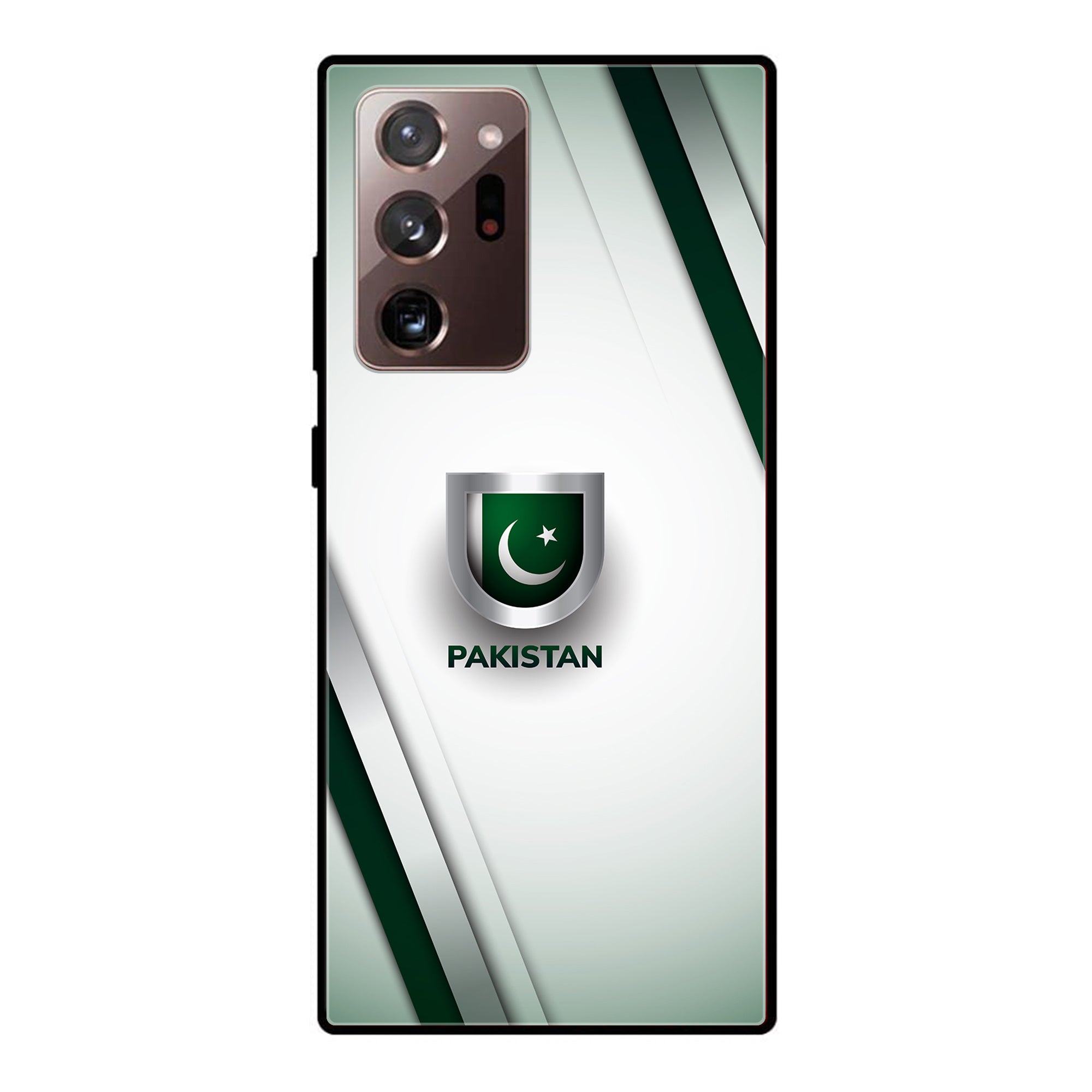 Galaxy Note 20 Ultra - Pakistani Flag Series - Premium Printed Glass soft Bumper shock Proof Case