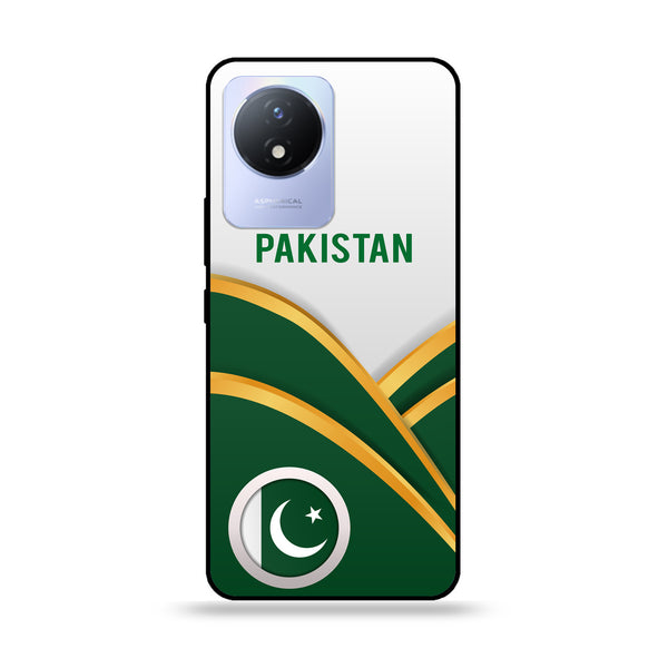 Vivo Y02 - Pakistani Flag Series - Premium Printed Glass soft Bumper shock Proof Case