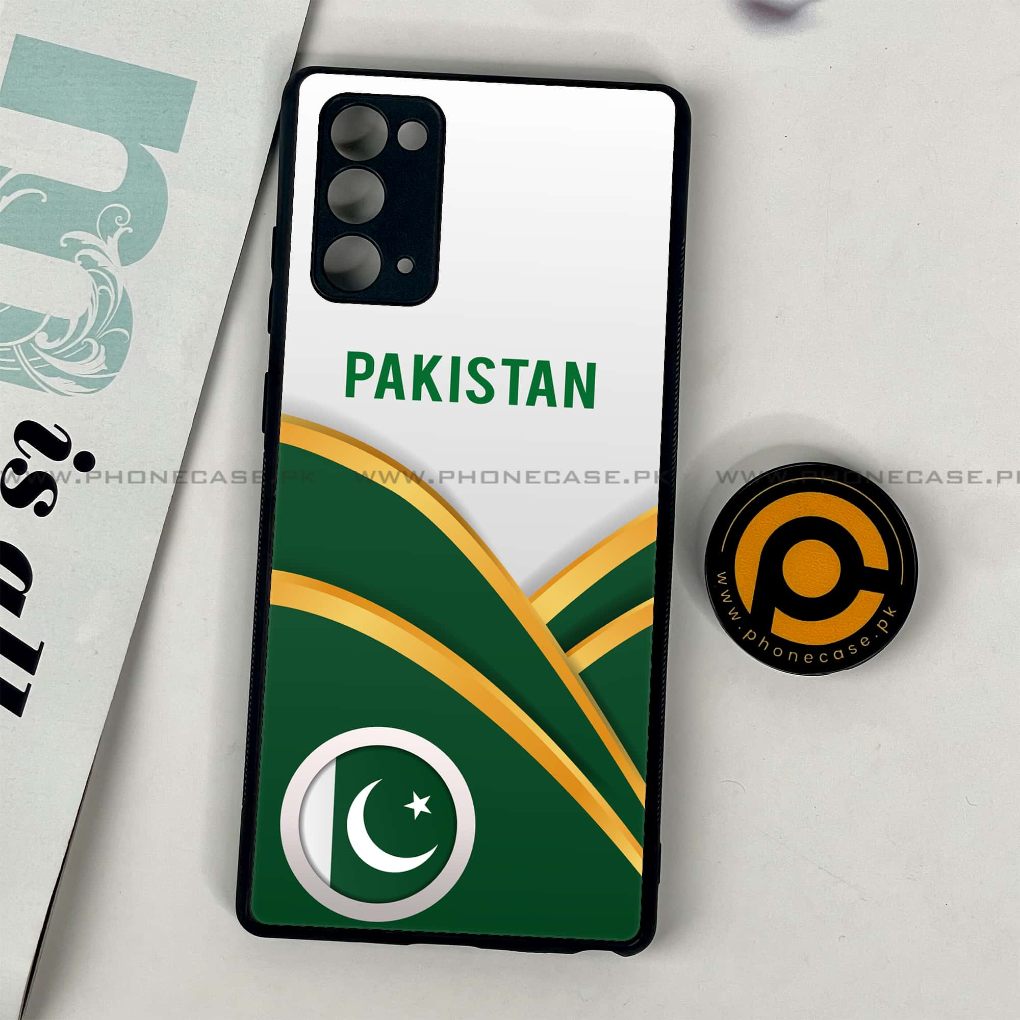 Samsung Galaxy Note 20 - Pakistani Flag Series - Premium Printed Glass soft Bumper shock Proof Case