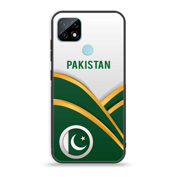 Realme C21 Pakistani Flag Design 1 Premium Printed Glass soft Bumper shock Proof Case CS-13215