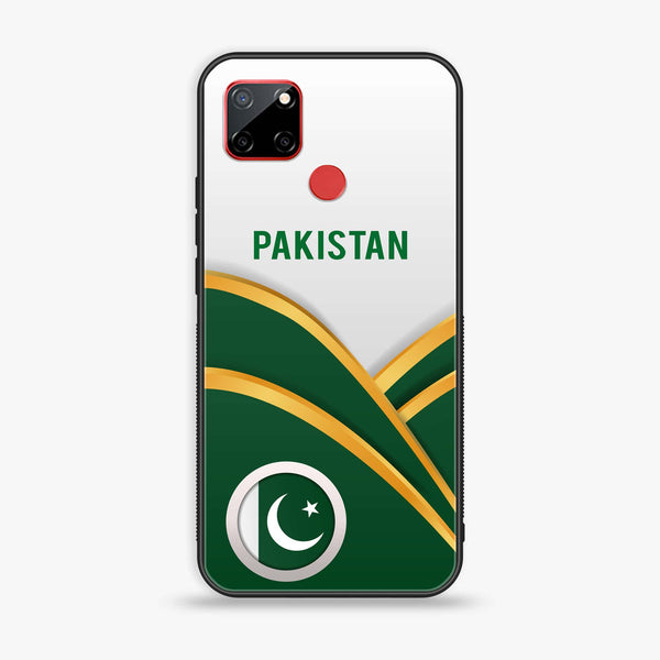 Realme C12 Pakistani Flag Series Premium Printed Glass soft Bumper shock Proof Case