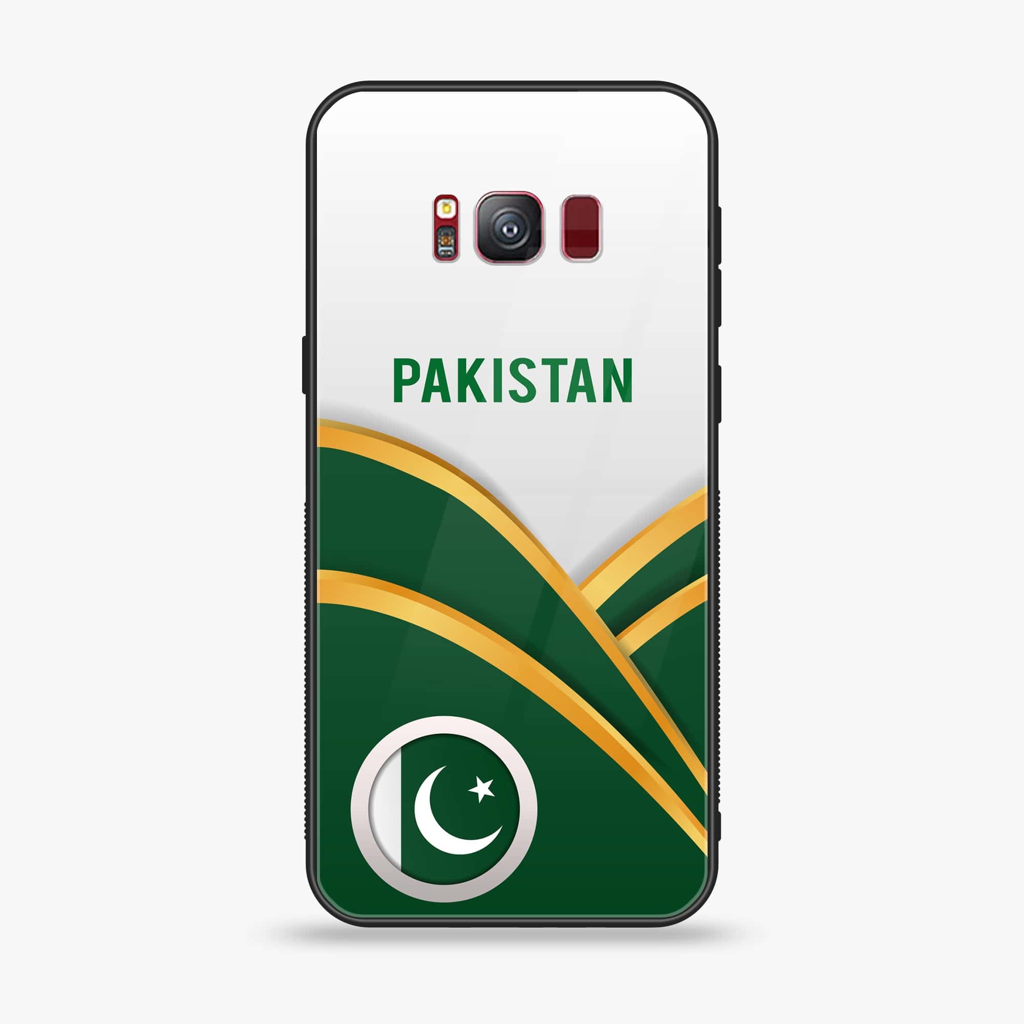 Samsung S8 - Pakistani Flag Series - Premium Printed Glass soft Bumper shock Proof Case