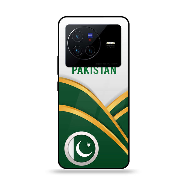 Vivo X80 - Pakistani Flag Series - Premium Printed Glass soft Bumper shock Proof Case