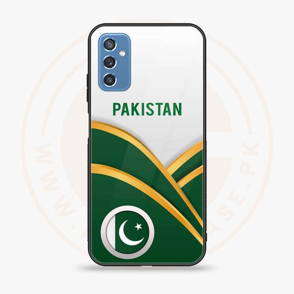 Samsung Galaxy M52 5G - Pakistani Flag Series - Premium Printed Glass soft Bumper shock Proof Case