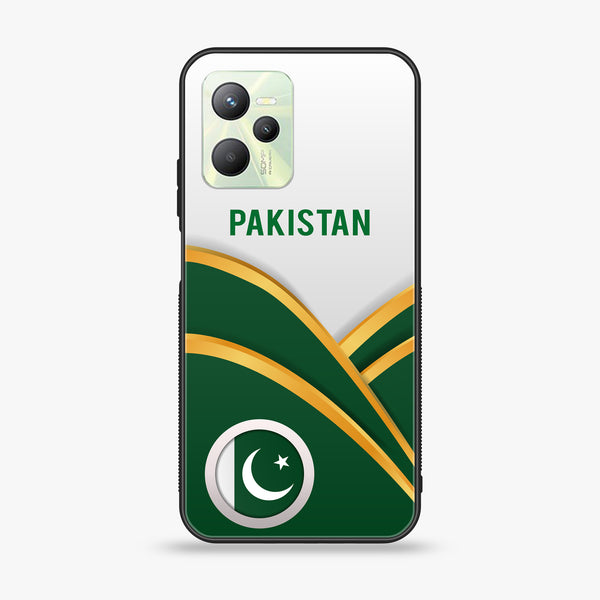 Realme C35 / Narzo 50A Prime  - Pakistani Flag Design 1- Premium Printed Glass soft Bumper shock Proof Case CS-11788