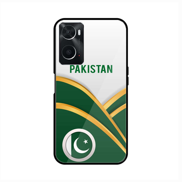 Oppo A36 Pakistani Flag Series Premium Printed Glass soft Bumper shock Proof Case