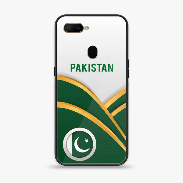 Oppo A7 - Pakistani Flag Series - Premium Printed Glass soft Bumper shock Proof Case