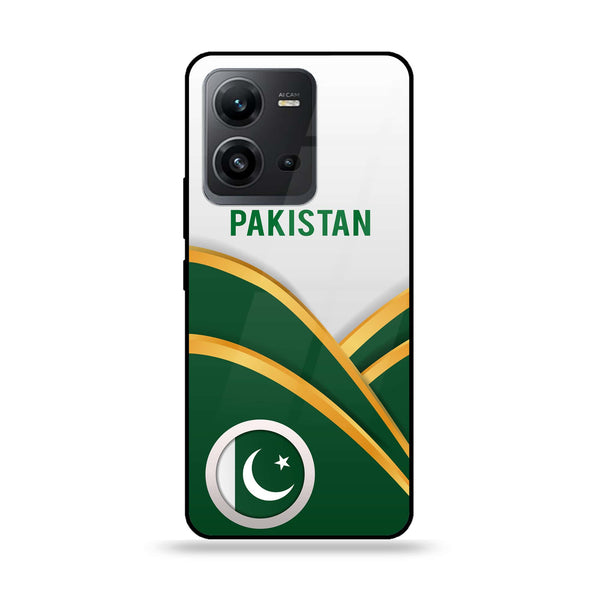 Vivo V25e - Pakistani Flag Series - Premium Printed Glass soft Bumper shock Proof Case