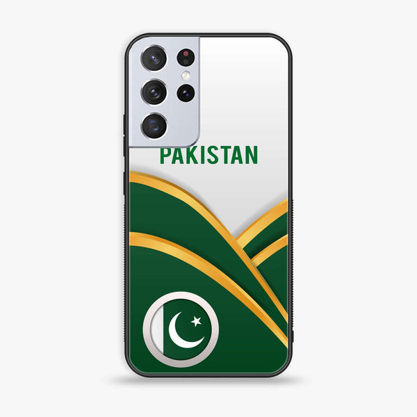 Galaxy S21 Ultra - Pakistani Flag Series - Premium Printed Glass soft Bumper shock Proof Case