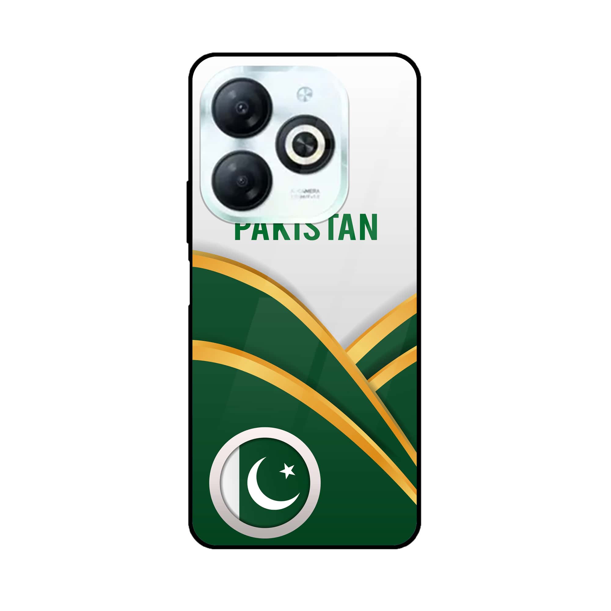 Tecno Spark 20 - Pakistani Flag Series - Premium Printed Glass soft Bumper shock Proof Case